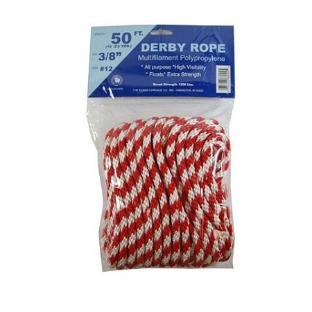 T.W. Evans Cordage Co. 3/8. X 50 ft. Red and White Derby Rope 88002